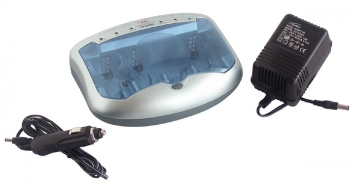 33-455-01450-schnellader-bild20big Micro Mignon Baby Mono Ladegerät Platz für 1-4 Akkus versorgbar über KFZ oder Netzteil