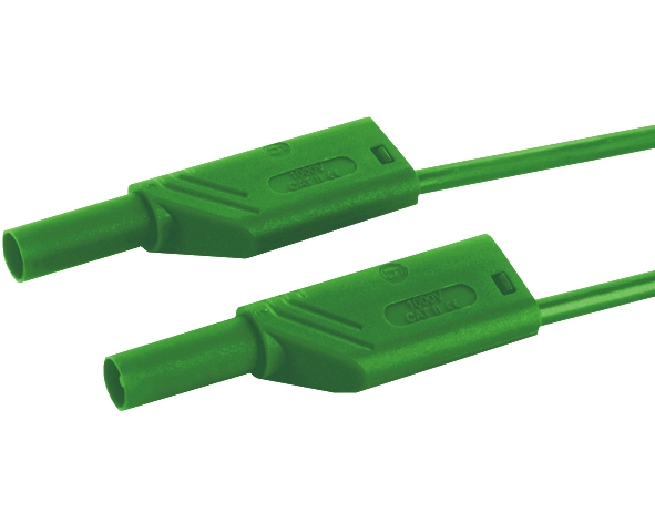 42-686-00450 1m Laborkabel Messkabel GRÜN CAT-III 16A 1qmm mit üblichen 4mm Sicherheitstecker Kopie