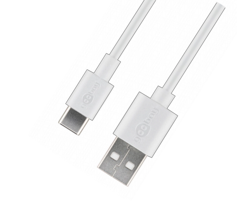 53-682-00909_USBC_Kabel 2m USB-C Ladekabel USB2-USBC USB3.1 Weiss