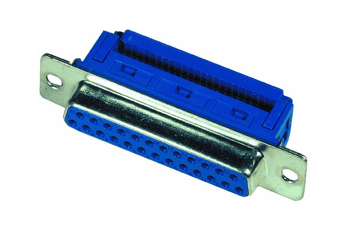 25pol-Sub-D-Buchse-fuer-Flachbandkabel-40-871-00027 SUB-D 25pol Buchse Schneid-Klemm 2-reihig für Flachbandkabel