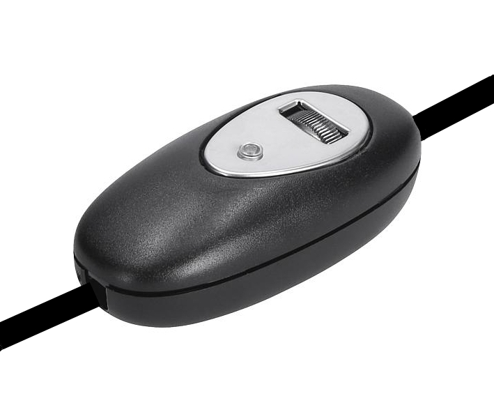 Relco_Kabeldimmer_99-300-00180_B1 Dimmer Kabeldimmer Schnurdimmer 230V bis zu 160W belastbar Schwarz