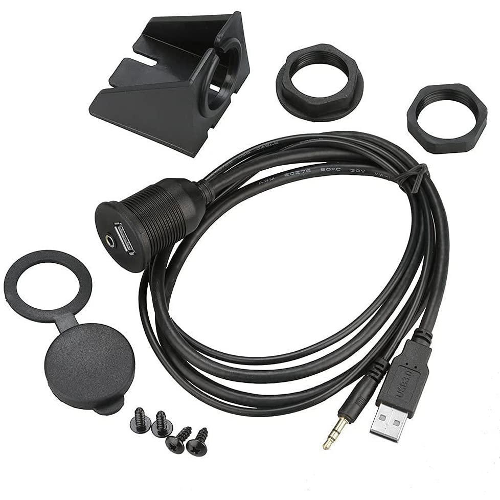 KFZ USB Einbaubuchse USB2 mit 3,5mm Klinkenbuchse Einbau Aufbau tauglich