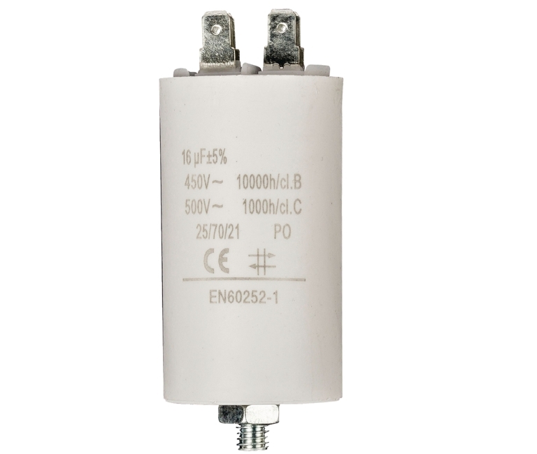 Motorkondensator_29-719-00810_2020_OK 16uF Motorkondensator MKP 16uF 450V 40x70mm M8