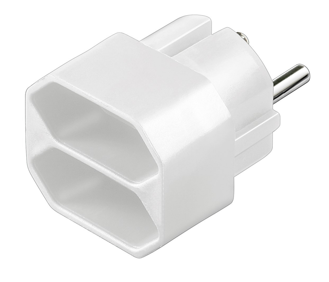 doppel-steckdose-euro-dose-39-849-00065 Steckdosen Adapter Schutzkontakt-Stecker auf 2x Euro Buchse Multistecker
