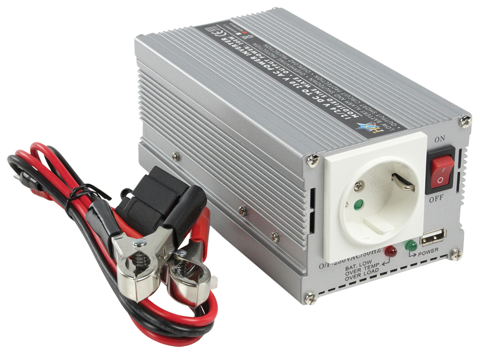 HQ-INV300WU_24_3 Spannungswandler 24V auf 230V 300W 600Watt DCAC Konverter Wechselrichter
