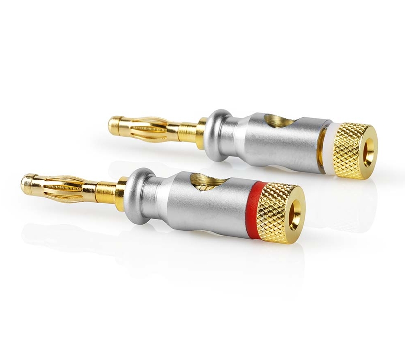 4mm Bananenstecker 24K vergoldet Hochstromstecker - Paar -