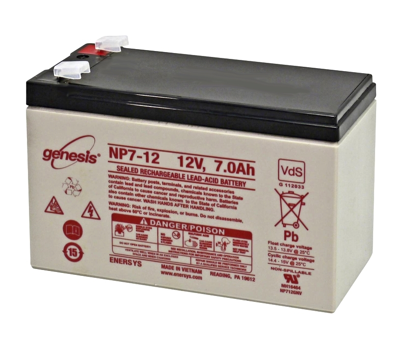 Genesis_NP7-12_Bleiakku_12V_7Ah_33-175-00081 12V Bleiakku 12V 7,2Ah OEM 151x65x94mm Kontakte 4,8mm NP7-12