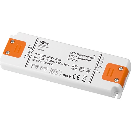 12V-LED-Trafo-43-700-02225-B1 12V LED Netzteil 12V 20W flacher LED Trafo LED Konverter SELV