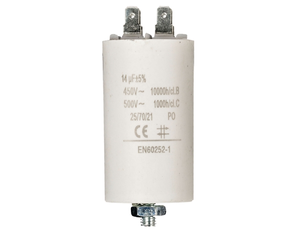 14uF-450V-Motorkondensator-29-719-00800 14uF Motorkondensator MKP 14uF 450V 40x72mm M8