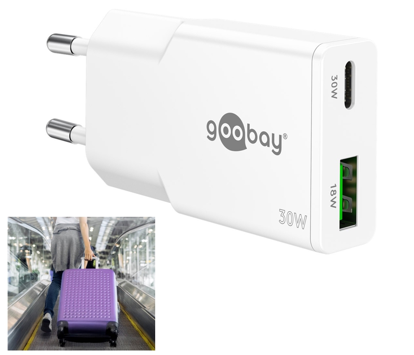 USB-C Schnellladegerät 30W Ladegerät mit USB-A und USB-C Port PD USB-C Schnellladegerät 30W Ladegerät mit USB-A und USB-C Port PD