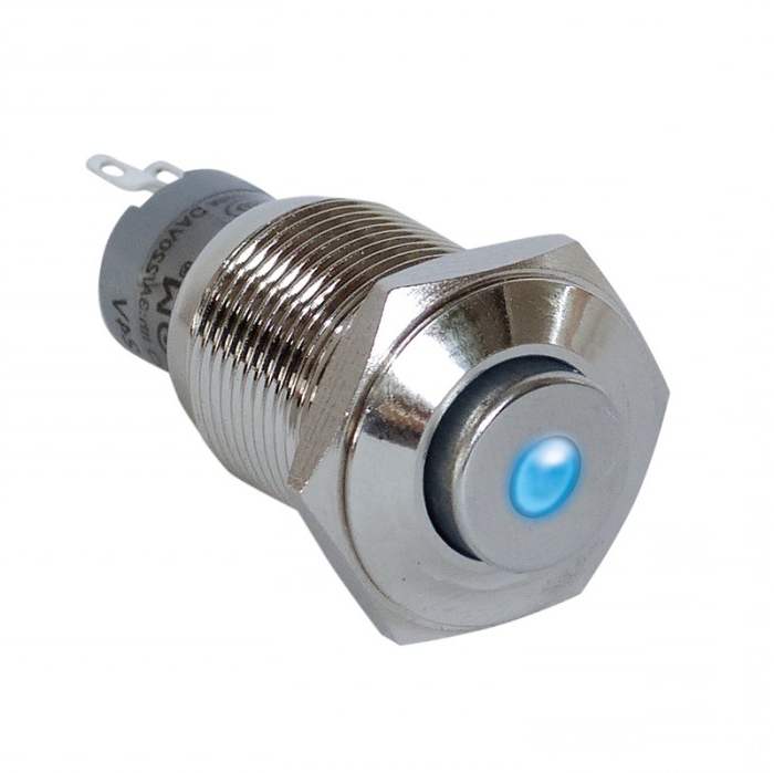 vollmetal_ltaster_mit-blauer-LED-95-839-00083-B1 Taster Vollmetall 18mm Punktbeleuchtung Blau Wechsler