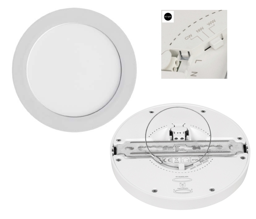 12W LED Panel 165mm Rund einstellbar 3000K-4000K-6500K 960lm Sanierungs-Downlight mit integr Netzteil