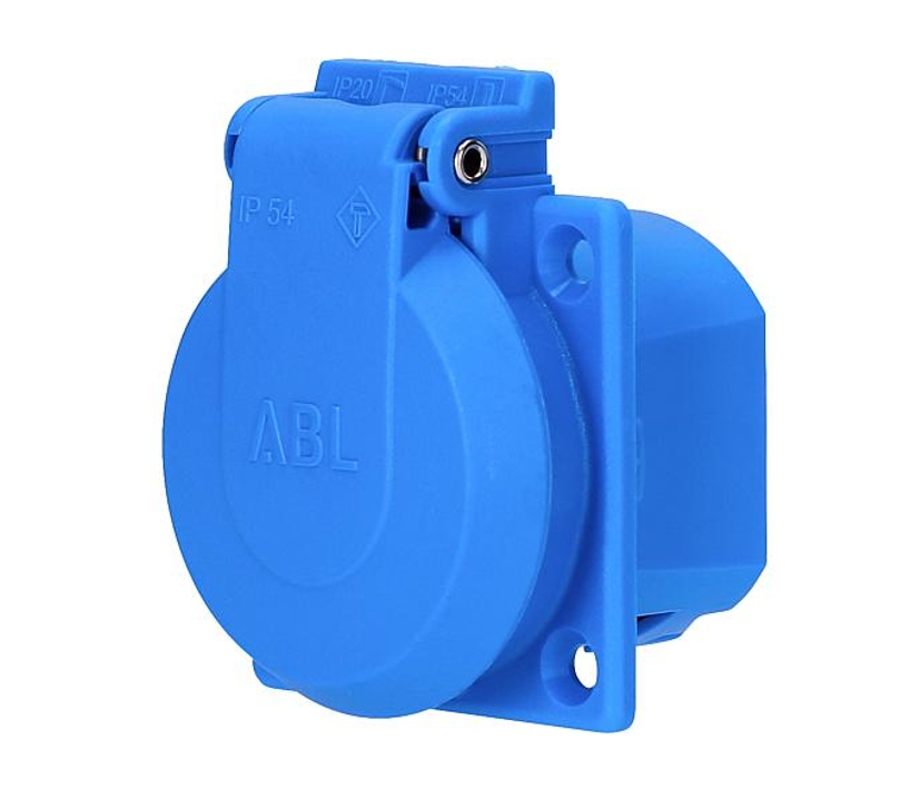 Blaue_Steckdose_mit_Klappdeckel_39-867-00800_B02 Steckdose IP54 Einbaudose 230V 16A Schutzkontakt Dose Blau