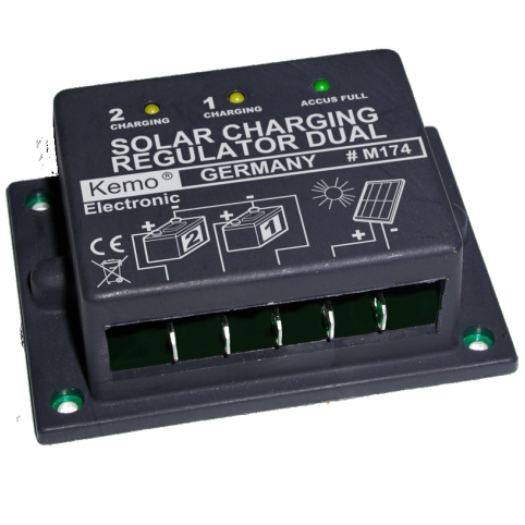 33-455-00960-M174-Solarladeregler Standard Solar Laderegler bis 16A 12V 200W 2x8A Duolader für 1 oder 2 Bleiakkus