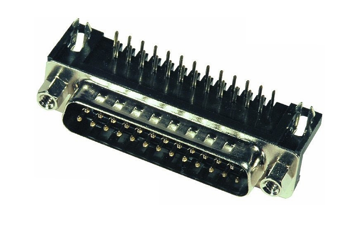 40-871-00220-25pol-sub-d-stecker-us72-pcb-Print SUB-D 25pol Stecker PRINT 90grad 2-reihig US 7,2