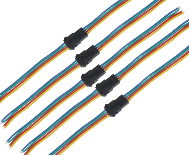 15-300-00400 LED Kabel mit RGB Stecker Molex 4pol Stecker 4pol Steckverbinder - 5Stück Pack -