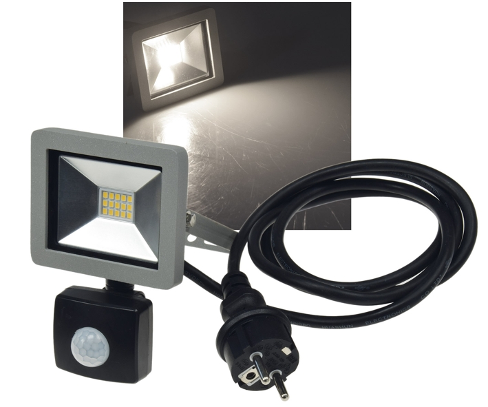 LED_Strahler_mit_Bewegungsmelder_32-700-00450 10W LED Scheinwerfer mit Bewegungsmelder 4500K 750lm IP44 Fluter Strahler