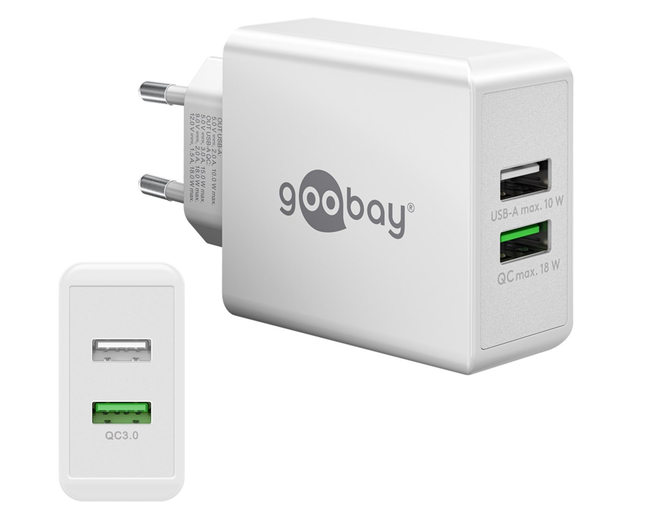 2-fach USB Netzteil für Handy Smartphones Tablets max 28W Ladeleistung QC3 Turbolader 2-fach USB Netzteil für Handy Smartphones Tablets max 28W Ladeleistung QC3 Turbolader