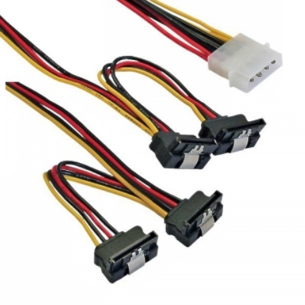 4x-SATA-Strom-53-680-00266 SATA Adapter 4 x SATA St auf 5,25 40+15cm 55+15cm