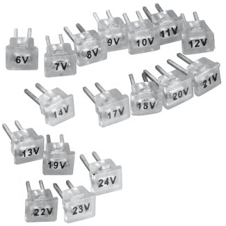 Ersatzstecker Netzteilstecker Acrylstecker mit Spannungsangabe