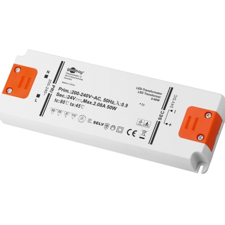 24V-LED-Trafo-43-700-01170-B1 24V LED Trafo 230V bis 50Watt LED Konverter SELV Superflach