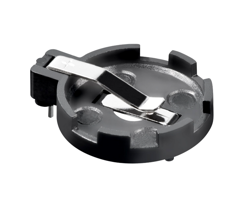 CR2032_Batteriehalter_Platine_33-475-00100_2022 Batteriehalter 2-Pin für CR2032 CR2025 CR2020 CR2016 CR16xx Knopfzellenhalter zum einlöten