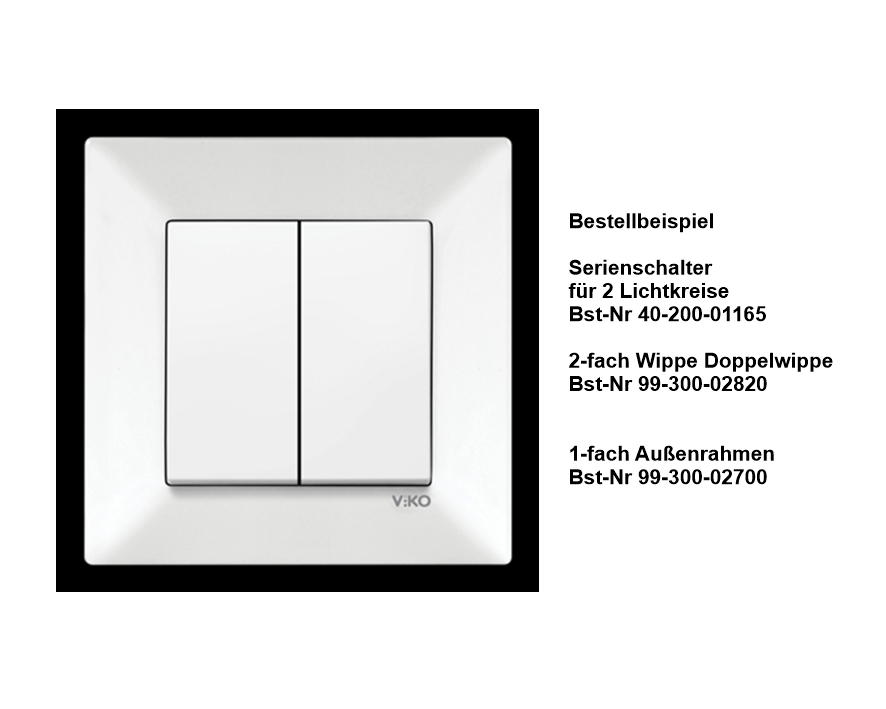 Lichtschalter UP Serienschalter verw für 1-Lichtkreis oder 2-Lichtkreise Meridian