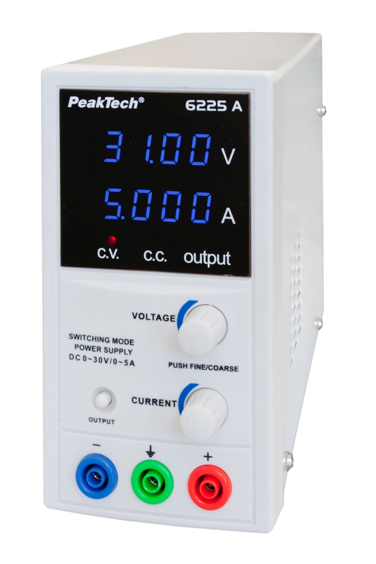 Labornetzteil_0-30V_5A_6225A_2024_B01 Labornetzgerät 0-30V 5A Labornetzteil mit 2xLED-Display Blau P6225A