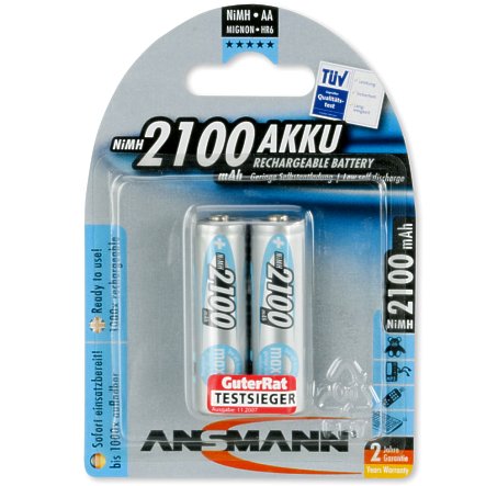 33-175-02210-Mignon-Akku AA Mignon Akku 2100mA NiMH maxE 2er Pack