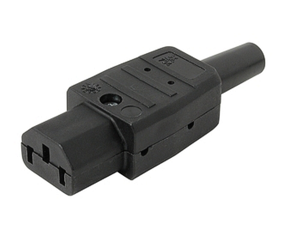 40-858-00005_C13_Kaltgeraetestecker_female Kaltgeräte C13 Kupplung bis 10A 250VAC gerade Schraubkontakte