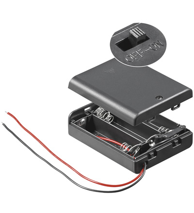 33-475-00420-12445 Batteriehalter für 3 Mignon AA Zellen mit Schalter