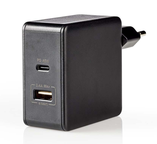 USB Netzteil USB-C Ladegerät max 57W 2fach-USB-Port mit Auto-PD