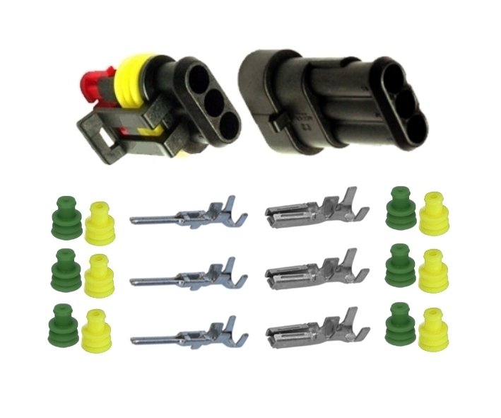 3pol KFZ Stecker SET IP67 Automotive Stecker-Kupplung