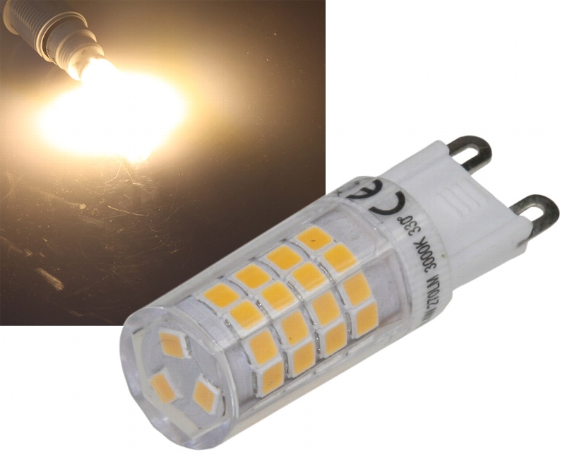 G9-LED-Birne-4W-32-747-06590 GU9 LED Glühlampe 230V GU9 G9 4W 72 LEDs Warmweiss