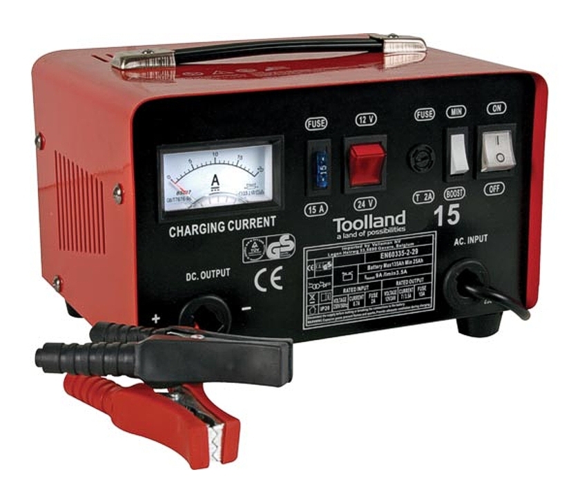 33-455-01010_Autobatterie_Ladegeraet_mit_Ampermeter_12V_24V KFZ Ladegerät für 12V oder 24V Bleiakkus mit Ampermeter bis 9A Ladestrom
