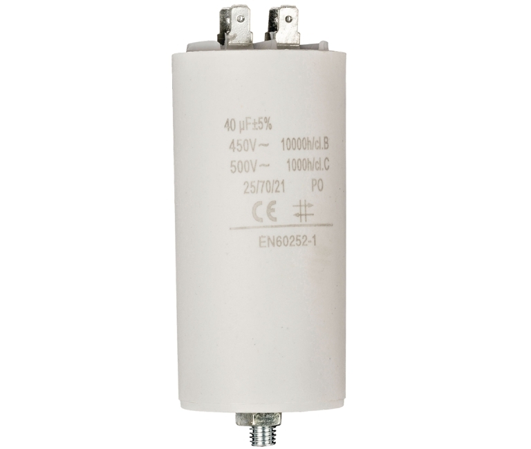 Motorkondensator_29-719-00935_2020_OK 40uF Motorkondensator MKP 40uF 450V 50x109mm M8