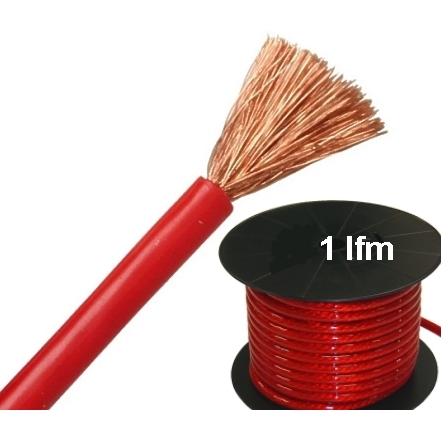 10qmm Kabel FLY 1adrig hochflexibel 99,9% Kupfer OFC ROT je lfm