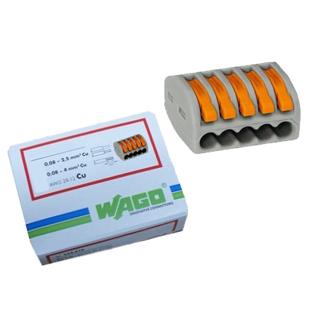 45-822-01050_WAGO_Klemme_5er_01 WAGO Klemme 5-Leiter 40er-Pack