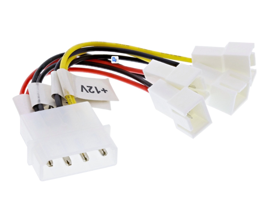 Lüfterkabel für bis zu 4-Lüfter 3pol Molex Stecker von 5,25zoll Stecker Lüfterkabel für bis zu 4-Lüfter 3pol Molex Stecker von 5,25zoll Stecker