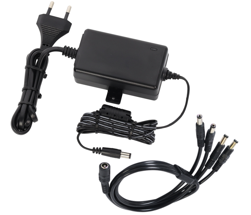 12V Netzteil 12V 2A mit 4 Hohlstecker 4fach Kameranetzteil Y-Adapter 12V Netzteil 12V 2A mit 4 Hohlstecker 4fach Kameranetzteil Y-Adapter