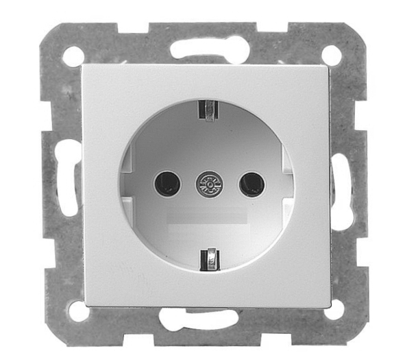 UP-Steckdose-EBG-40-200-01100 Steckdose UP mit Innenblende 50x50mm RW Reinweiss