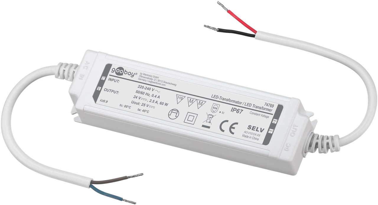 24V LED Netzteil 24V 60W 2,5A IP67 Indoor Oudoor SELV MM-Zeichen 24V LED Netzteil 24V 60W 2,5A IP67 Indoor Oudoor SELV MM-Zeichen