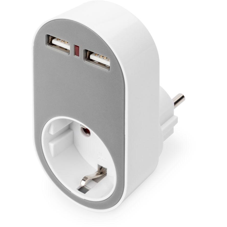 93-808-05755 USB Netzteil USB Ladegerät 5V 2,4A Weiss 2xUSB mit Steckdose