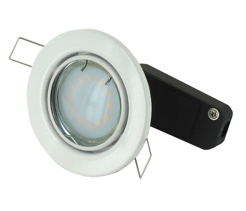 32-100-07020_GU10_Fassung_mit_Birne 230V LED Deckenleuchte GU10 6W 3000K Warmweiss 430lm 64mm Einbaulampe Fassung mit Leuchtmittel