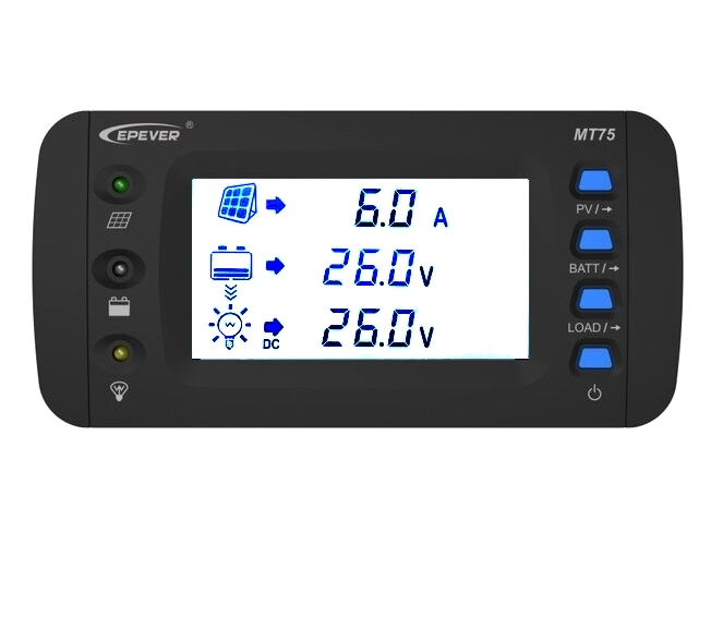 MT75_display_fernbedienung-mt75-fuer-epsolar_laderegler_33-455-00847 Zubehör LCD Display MT75 Fernbedienung für Laderegler Tracer AN BN XTRA-N Triron Serie Unterbaufähig