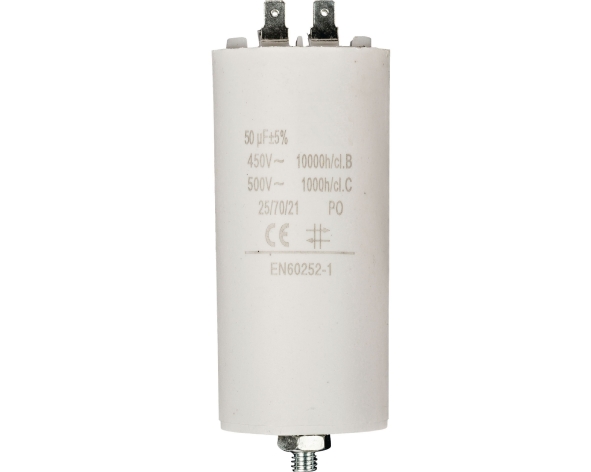 50uF-500V-Motorkondensator-29-719-00945-N 50uF Motorkondensator MKP 50uF 450V Abm 50x106mm M8