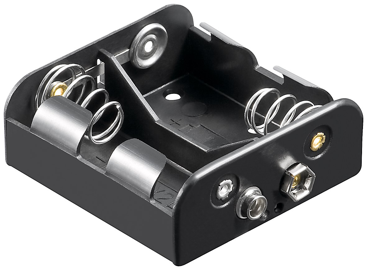Batteriehalter-2x-Baby-C-Zelle-UM2-LR14-HR14-FR14-33-475-00008-B1 Batteriehalter für 2x Baby C-Zelle UM2 LR14 HR14 FR14 mit Druckknopfanschluss