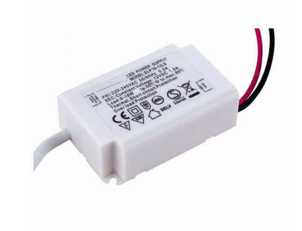 ELP18-12_43-700-01020_18W_12V_LED_Netzteil 12V LED Netzteil 12V 18W Mini LED Trafo LED Konverter 74x48x24mm
