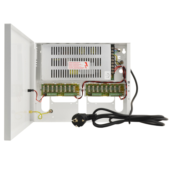 12V Netzteil 12V 16A 200W im Wandgehäuse 16x 12V Kameranetzteil