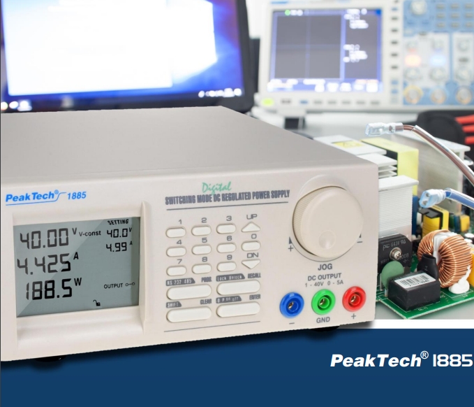 93-808-05220_Peaktech_1885_2 Programmierbares Netzteil P1885 1-40V bis 5A RS485-USB-Port